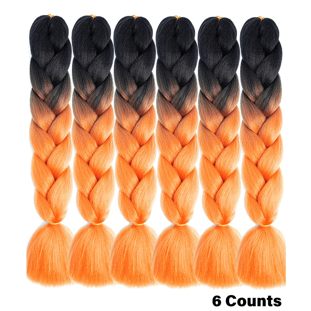 Crochet Braids 6Pcs Braiding Hair Ombre Synthetic