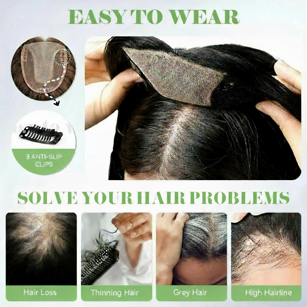 Brown Mixed Blonde Remy Human Hair Toppers