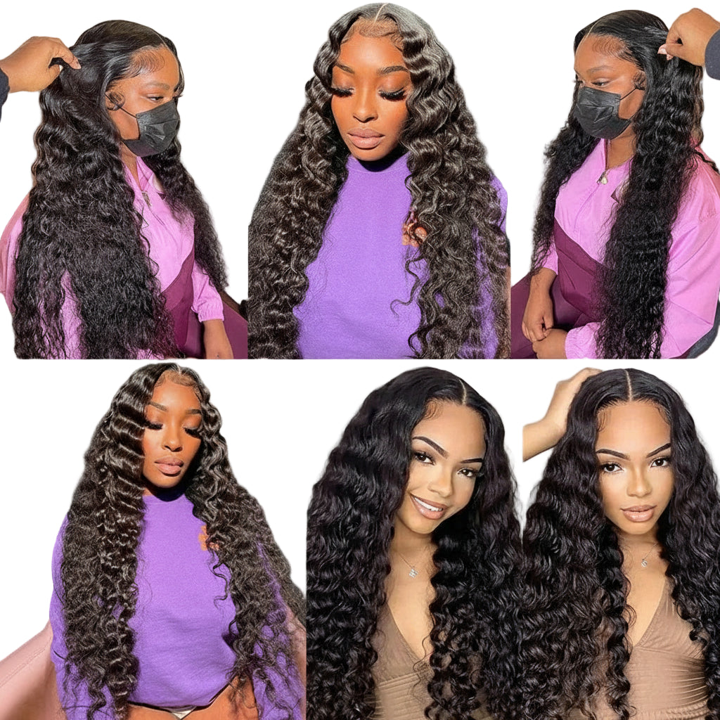 Deep Wave Human Hair Bundles 24 26 28 inch Deep Curly Bundles 100% Human Hair for Women Brazilian Raw Hair Extensions