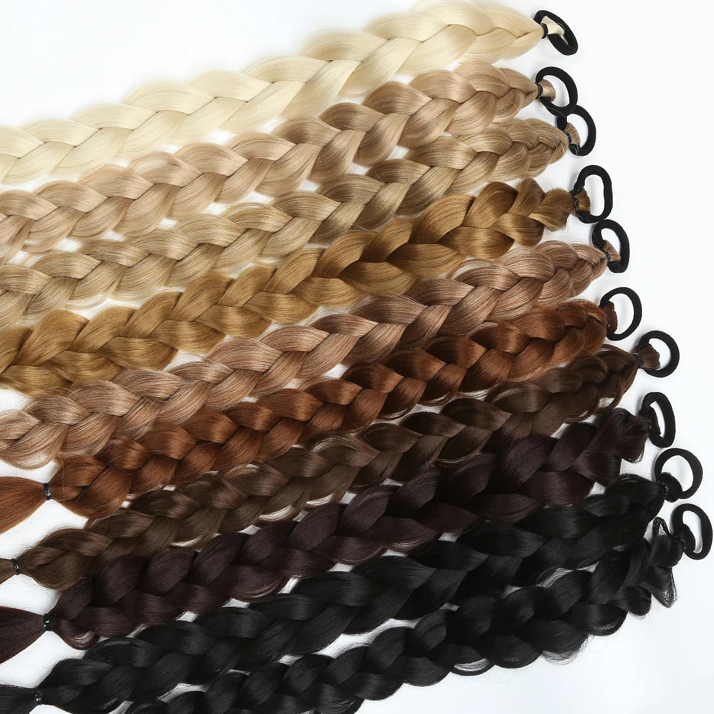 Synthetic Braided Long Ponytail Extensions