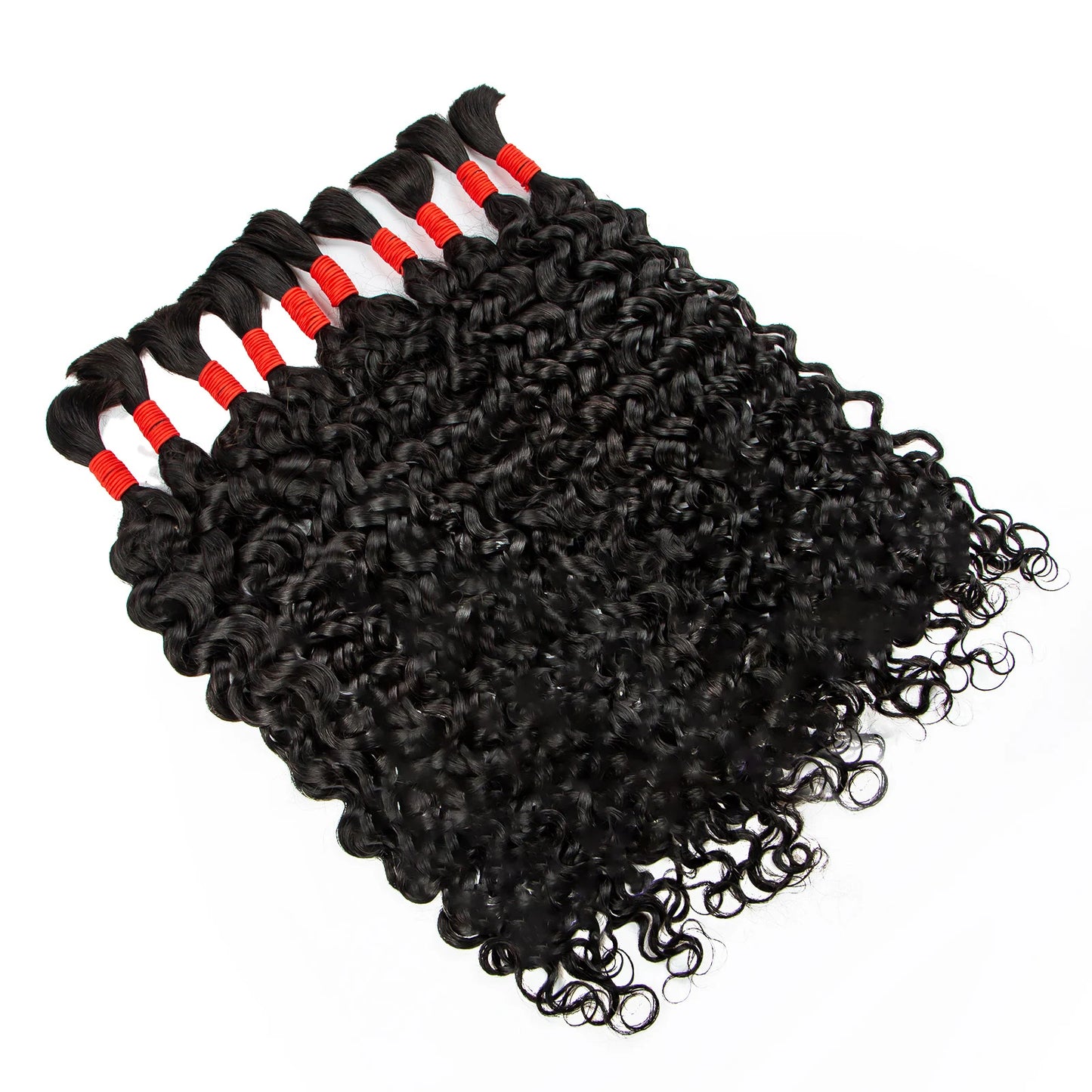 22 24Inch Deep Wave Bulk Human Hair for Boho Braids No Weft Colored 100% 12A Human Hair Bulk Curly Extensions for Braiding