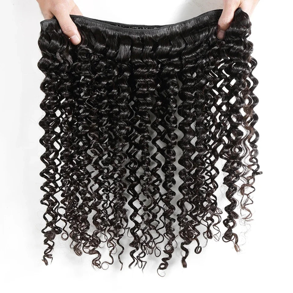 Deep Wave Human Hair Bundles 24 26 28 inch Deep Curly Bundles 100% Human Hair for Women Brazilian Raw Hair Extensions