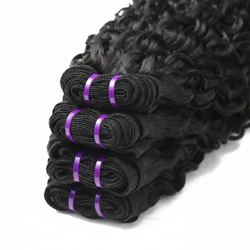 Burmese Curly Bundles Human Hair Raw Virgin Curly Hair Bundles Water Wave Human Hair Bundle Spiral Curls Double Weft