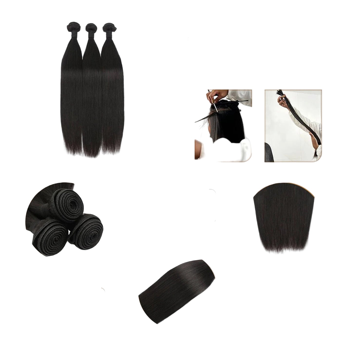 38 40 Inch Raw Straight Bundles 100% Human Hair 3 4 5 Bundle Brazilian Weave Virgin Raw Hair Human Hair Bundles Extensions Black