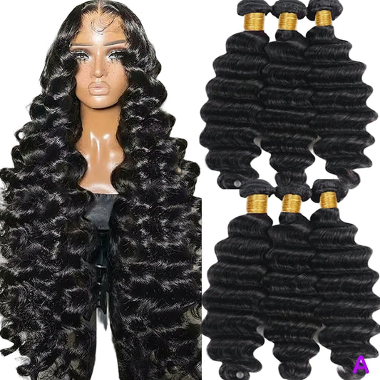 Loose Deep Wave Bundles 100% Virgin Raw Brazilian Human Hair