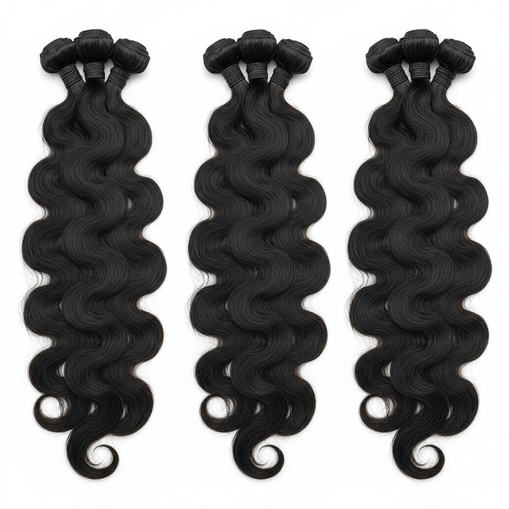 24inch Body Wave Human Hair Bundles 100% Brazilian Raw Human Hair 1/3/4 Bundles for Women 10A Thick Bundles