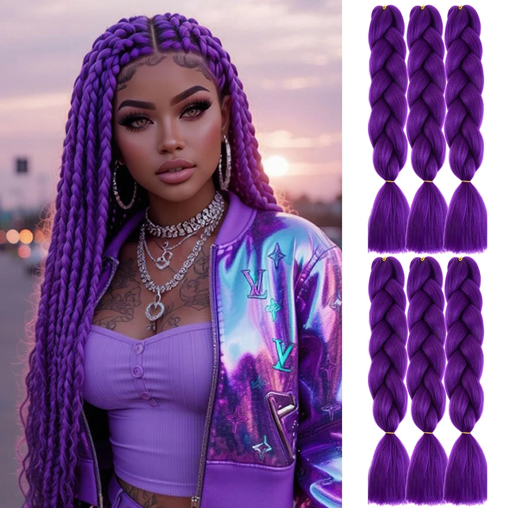 Crochet Braids 6Pcs Braiding Hair Ombre Synthetic