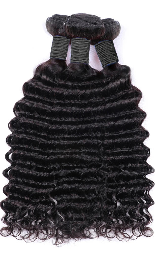 Deep Wave Bundles 3 PCS Natural Color 100% Remy Human Hair