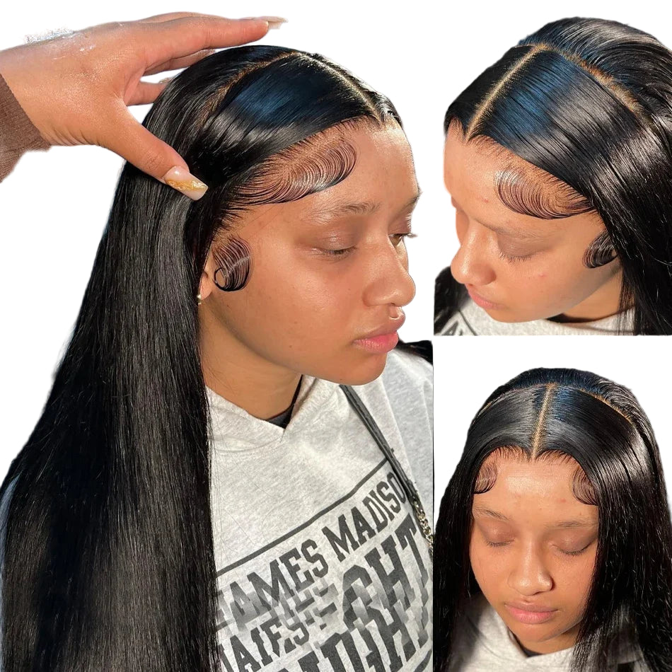 30 40 Inch Bone Straight Transparent 13x4 Lace Frontal Human Hair Wigs Brazilian Remy 13x6 Lace Front Wig