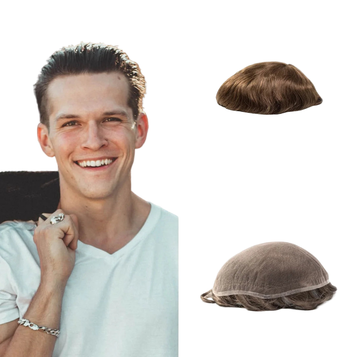 Full Lace Toupee For Men Human Hair Unit