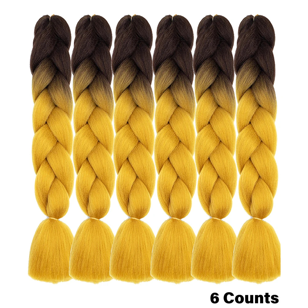 Crochet Braids 6Pcs Braiding Hair Ombre Synthetic