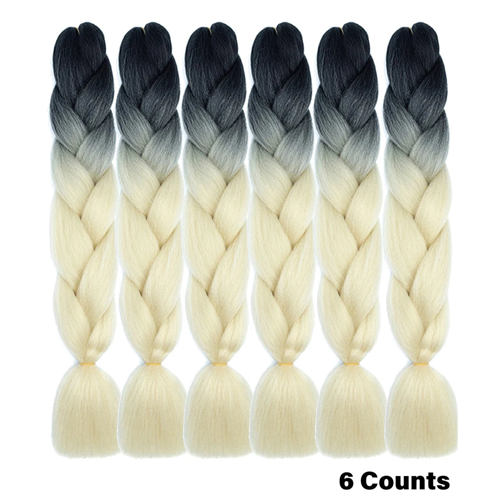 Crochet Braids 6Pcs Braiding Hair Ombre Synthetic