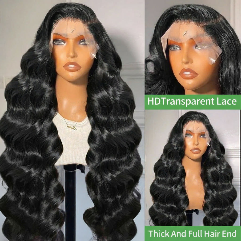 Hd Lace Wig 13x6 Human Hair Transparent PrePlucked Brazilian Body Wave Lace Frontal 30 40 Inch Lace Front Wigs