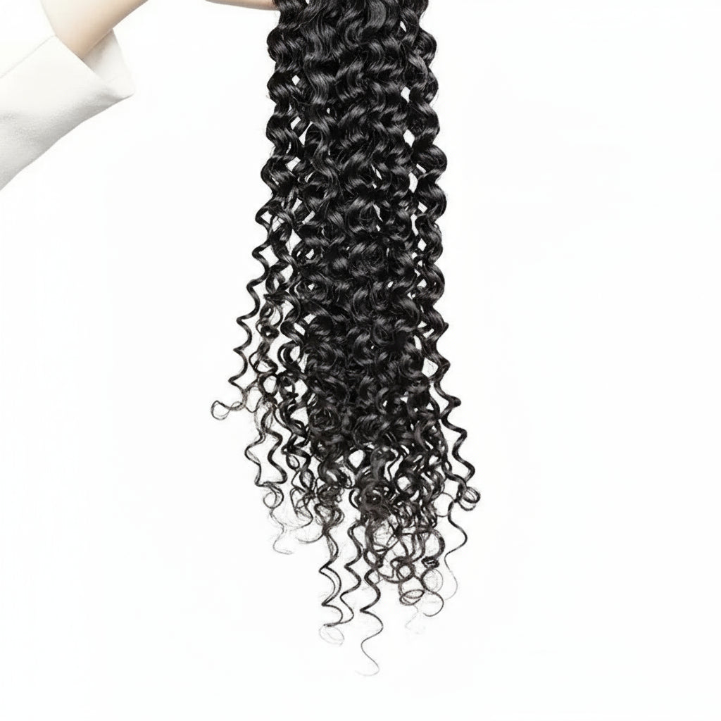 100% Human Hair Bulk for Braiding 1 Bundle Jerry Curly Natural Black Indian Remy Human Boho Braiding Hair Extensions