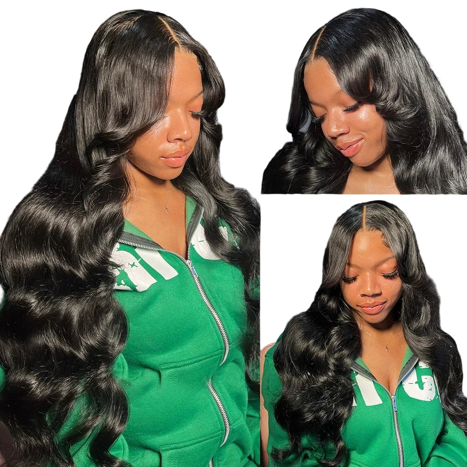 Body Wave Lace Front Human Hair Wig 30 34 40 Inches 200 Density Brazilian Remy 13x6 Transparent Hd Lace Frontal Wigs