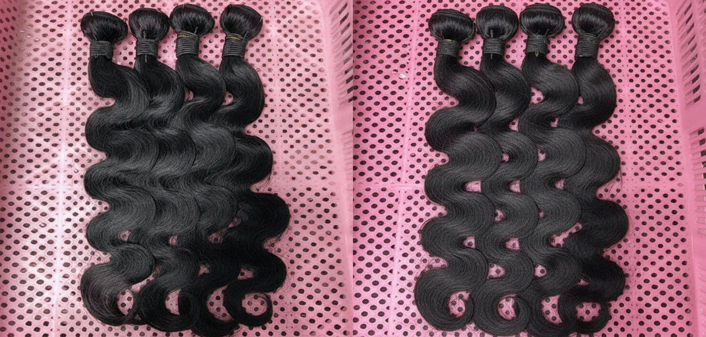 24inch Body Wave Human Hair Bundles 100% Brazilian Raw Human Hair 1/3/4 Bundles for Women 10A Thick Bundles