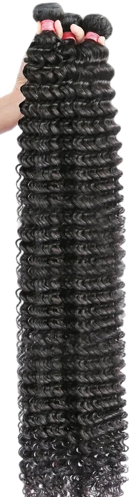 Deep Wave Human Hair Bundles Curly Hair Weaving 28 30 40 42 Inch Natural Human Hair Remy Loose Deep Wave Hair 1 2 3 4 5 Bundles