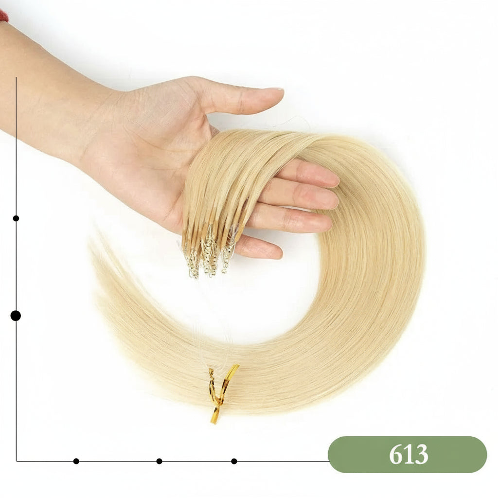8D Human Hair Extensions Blonde 12"-24" Microlink