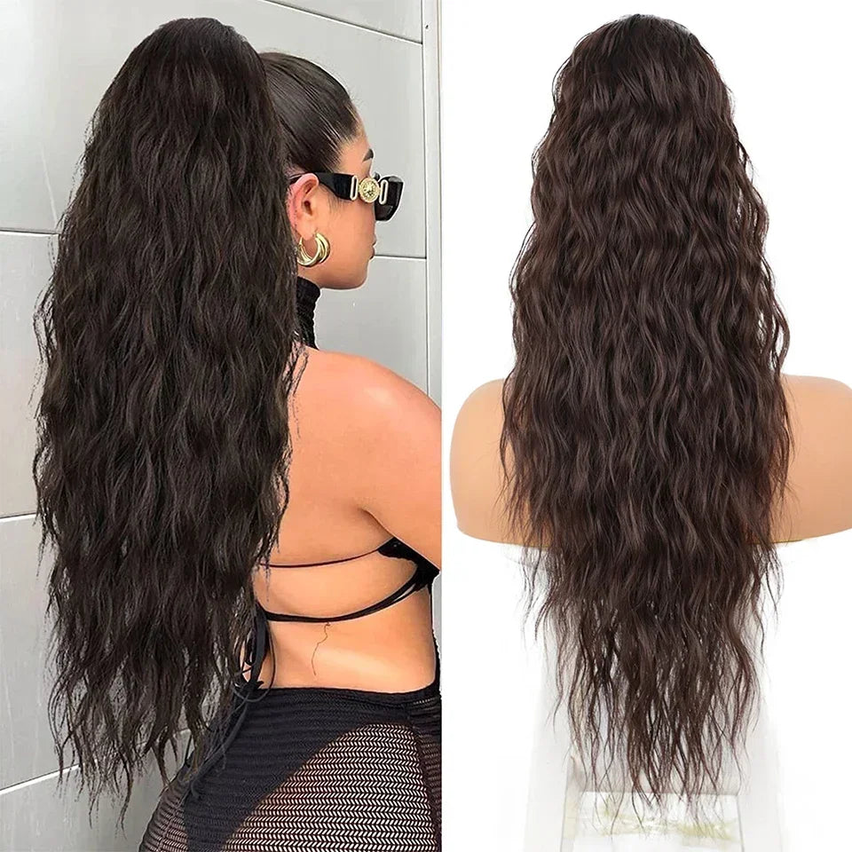 Synthetic Long Wavy Ponytail Extensions