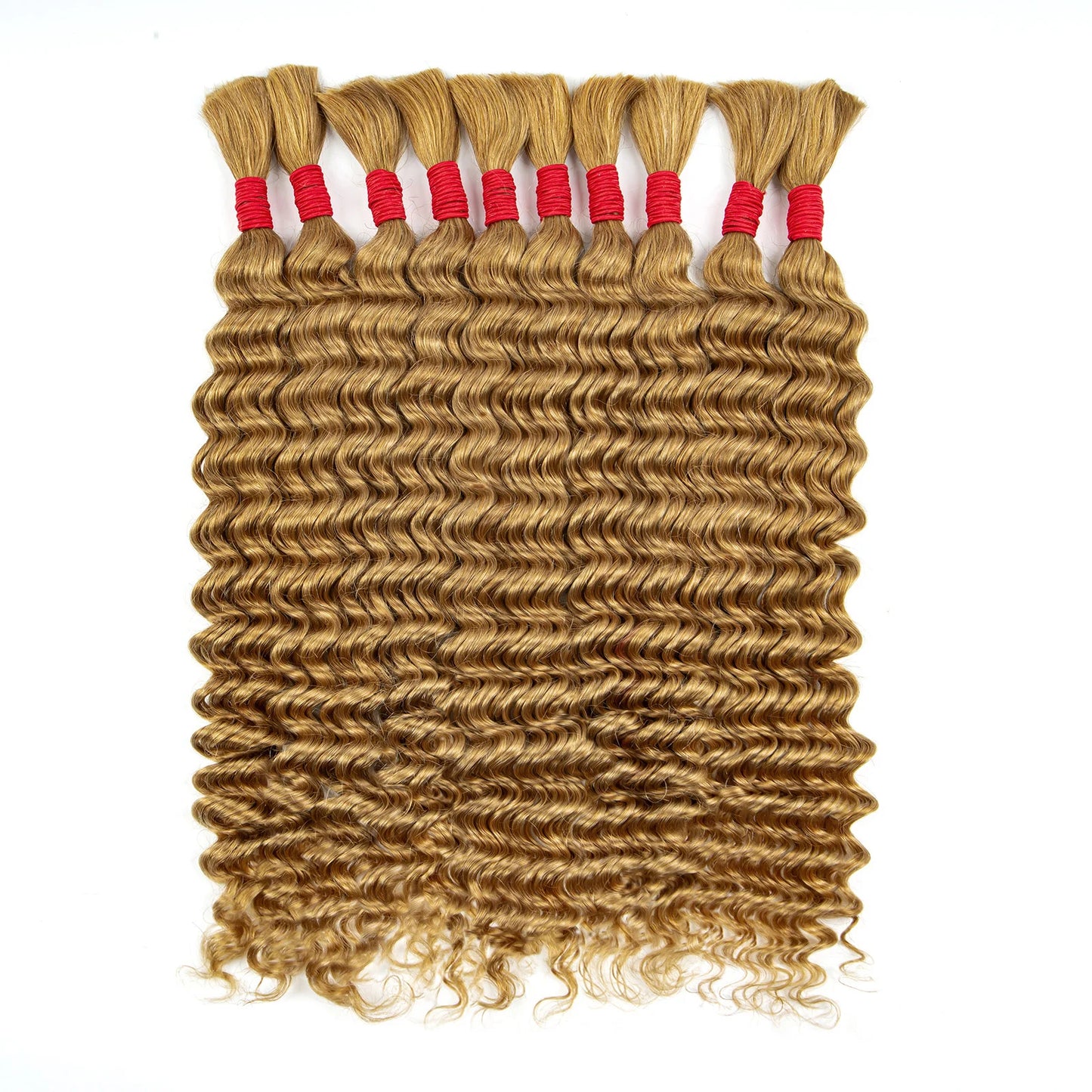 22 24Inch Deep Wave Bulk Human Hair for Boho Braids No Weft Colored 100% 12A Human Hair Bulk Curly Extensions for Braiding