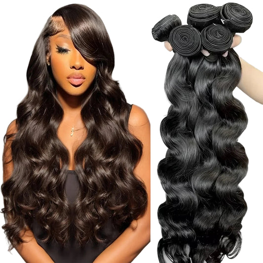 30 40 Inch 100% Brazilian Body Wave Raw Virgin Unprocessed Human Hair Extensions