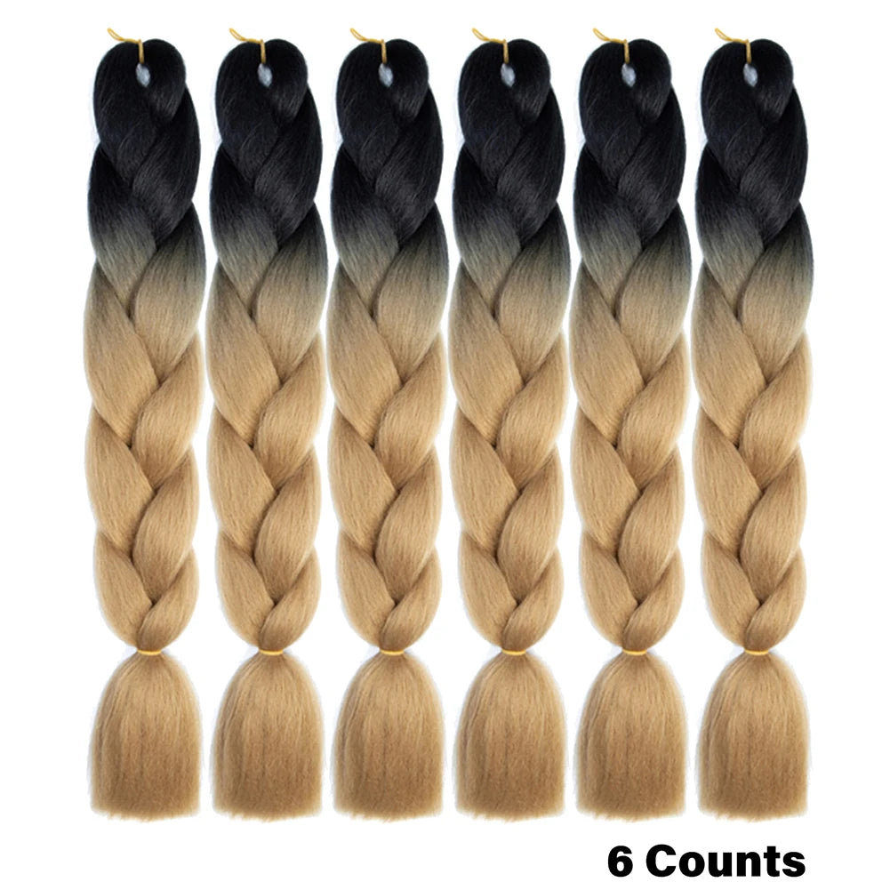 Crochet Braids 6Pcs Braiding Hair Ombre Synthetic