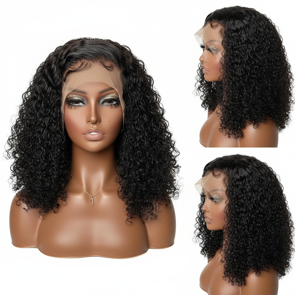 Short Curly Bob Hair Wigs 220 Density