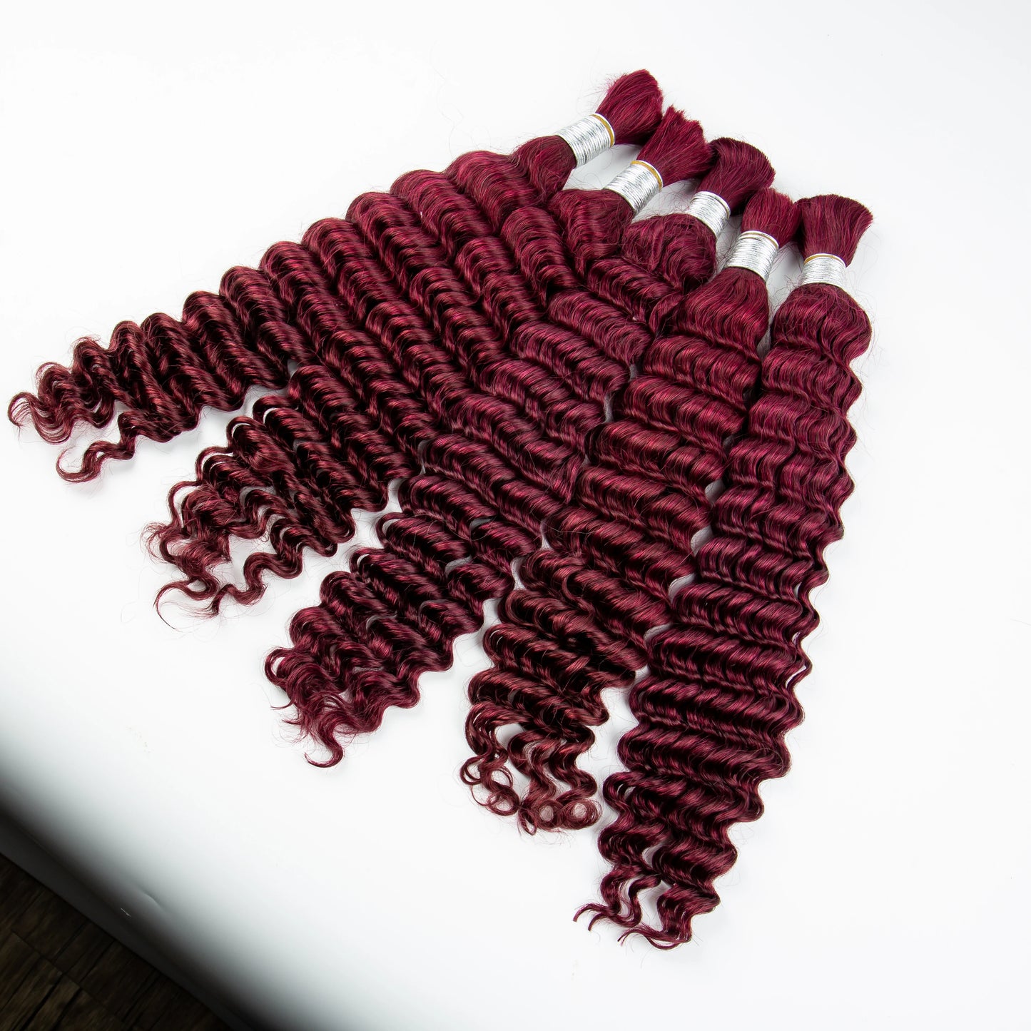 22 24Inch Deep Wave Bulk Human Hair for Boho Braids No Weft Colored 100% 12A Human Hair Bulk Curly Extensions for Braiding