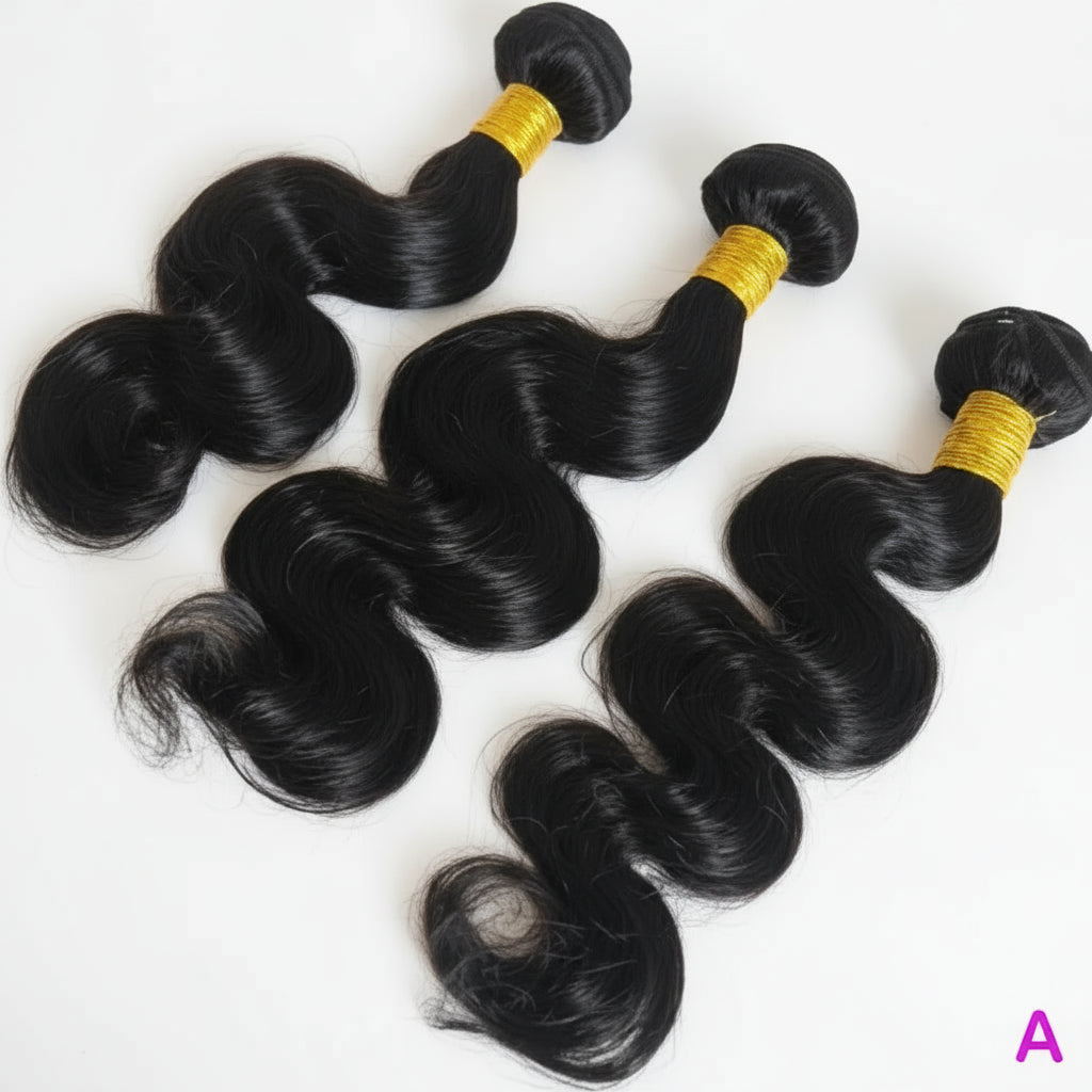 Loose Body Wave Virgin Raw Indian Human Hair 3/4 Bundles Deal Wet And Wavy Hair Weave Extension Double Weft