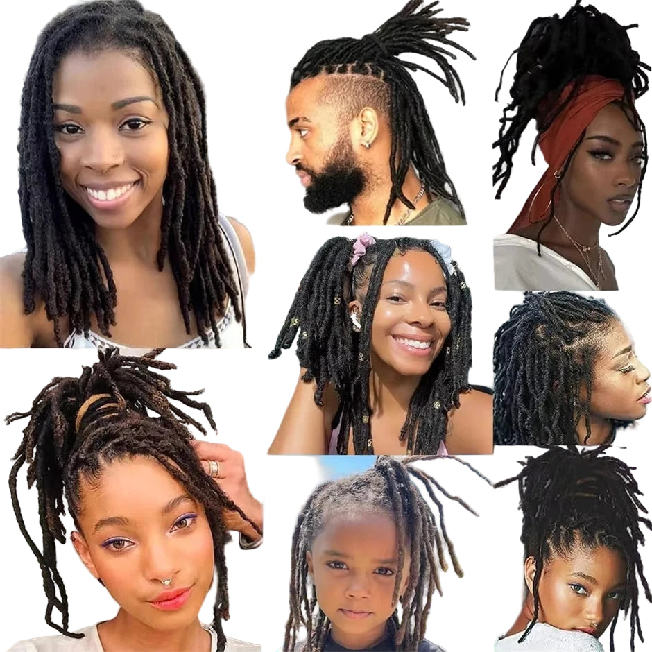 Dreadlock Extension Human Hair 0.6cm Thickness 8 Inch