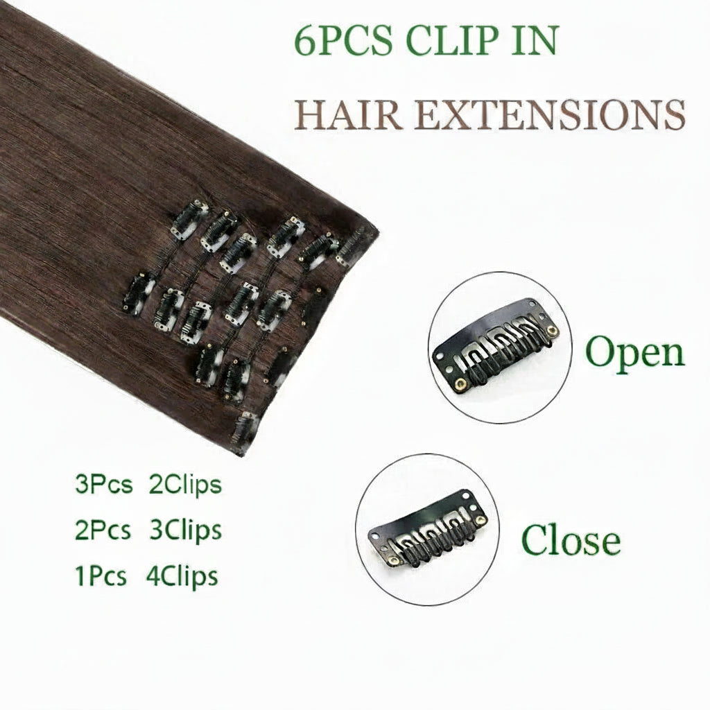 Synthetic Clips in Hair Extensions