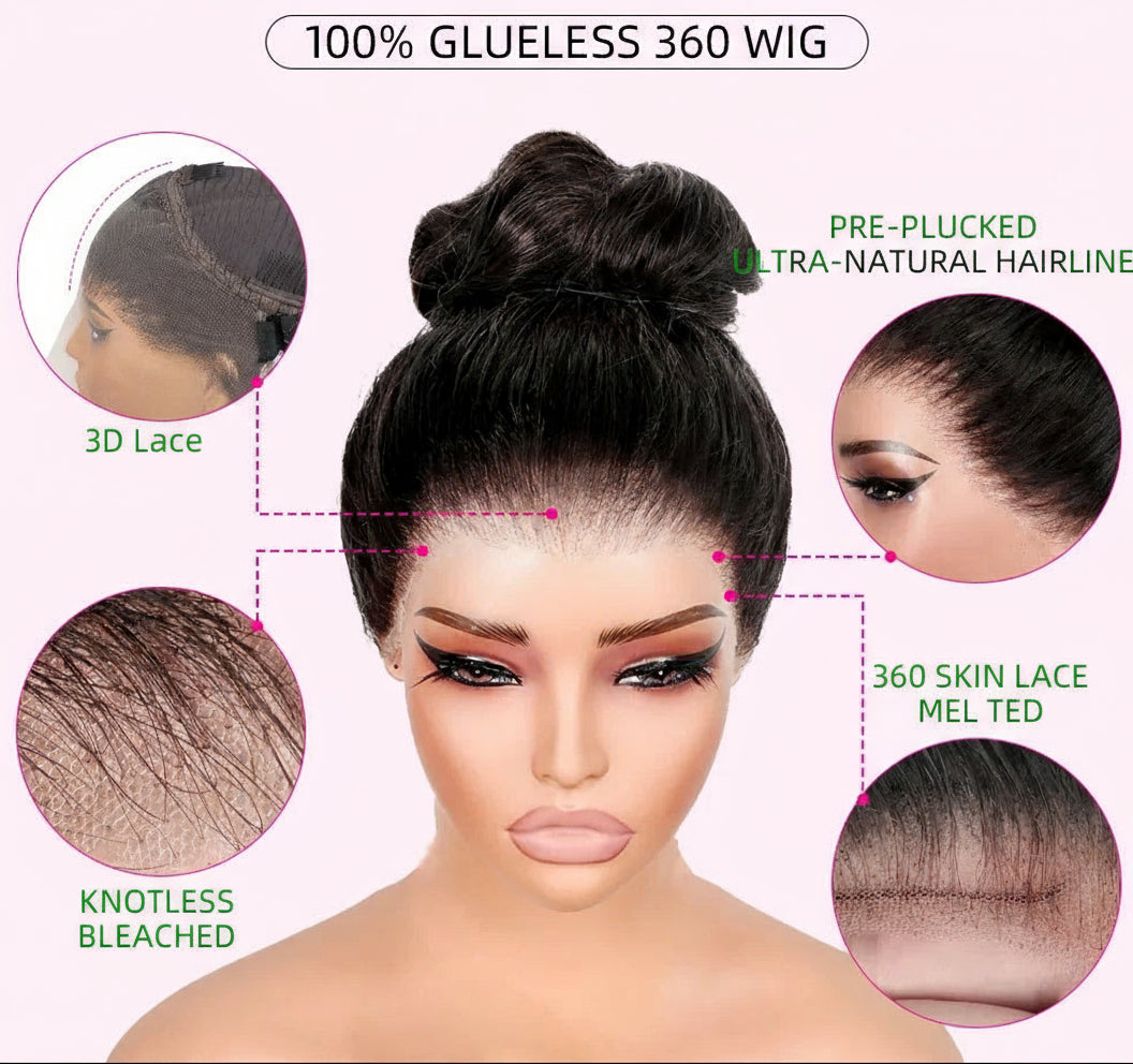 Body Wave 360 HD Full Lace Front Wigs Human Hair Pre Plucked 12A Glueless Brazilian Virgin Wig With Drawstring