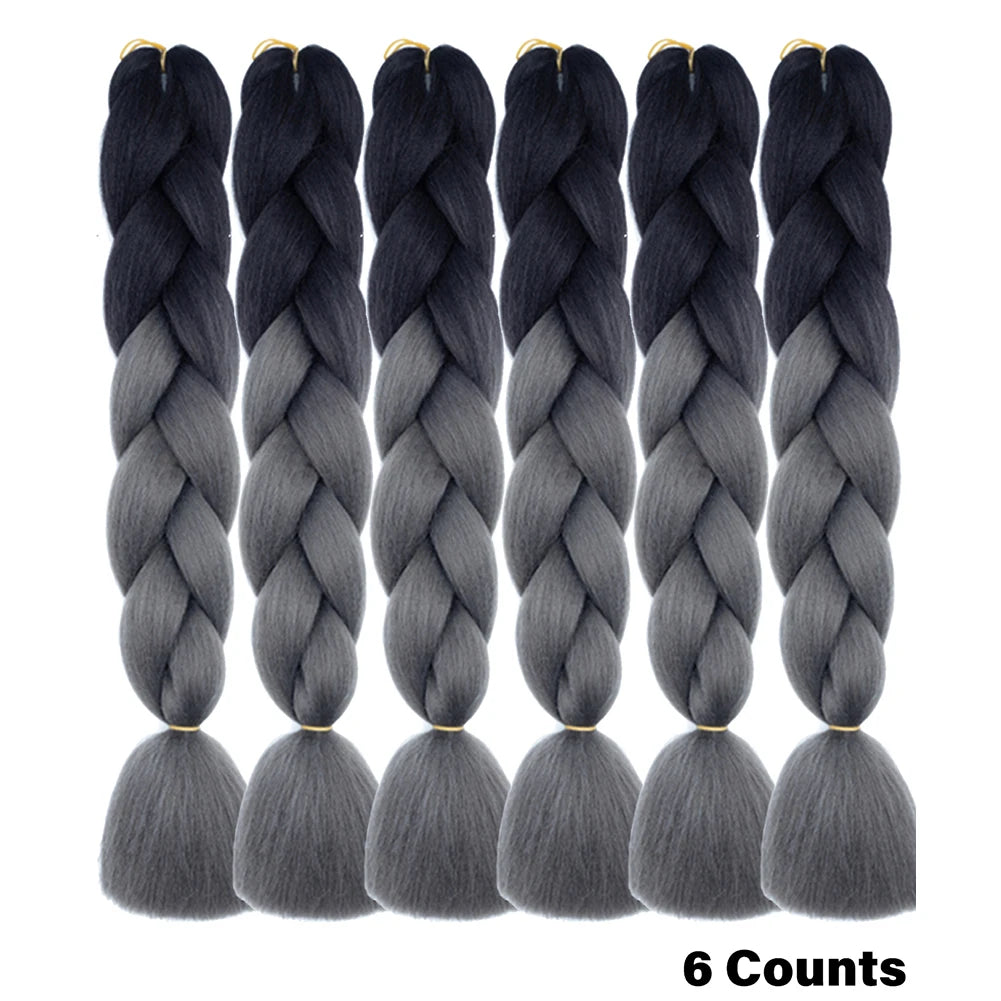 Crochet Braids 6Pcs Braiding Hair Ombre Synthetic