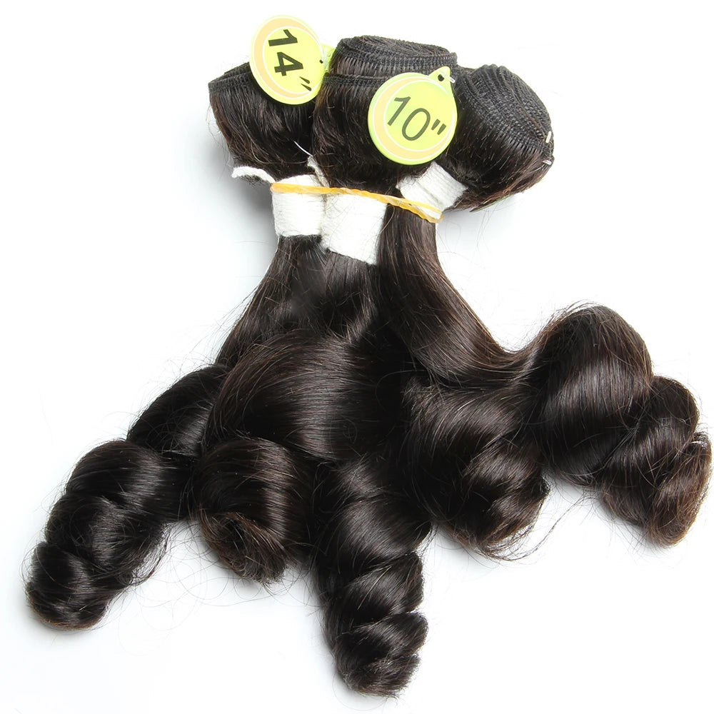 Loose Wave Bundles with Closure 4x4 Brazilian Human Hair Weave 5Pcs Bouncy Curly Bundles with Closure HD Transparant