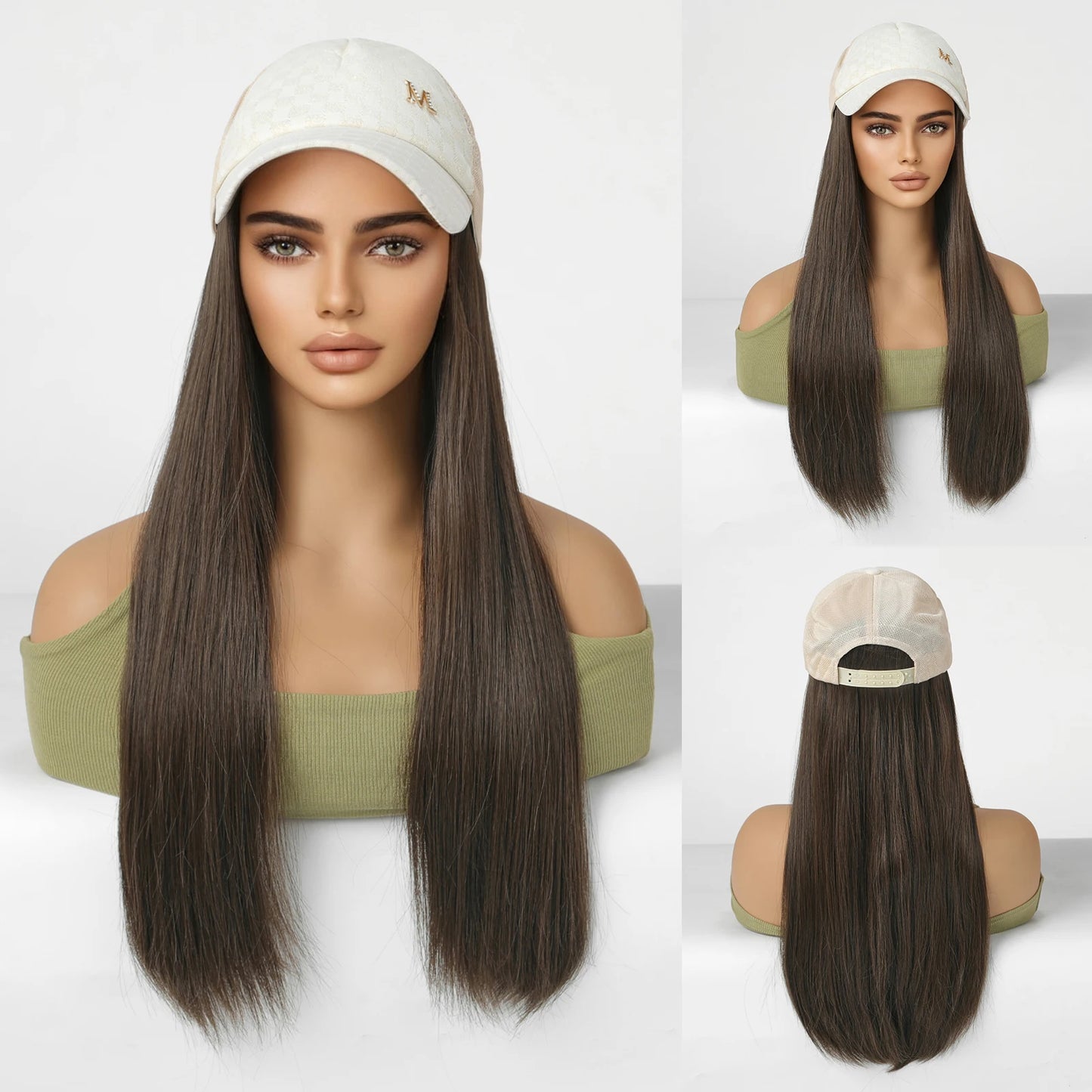 Hat Wig Blonde  Synthetic Hair Extension