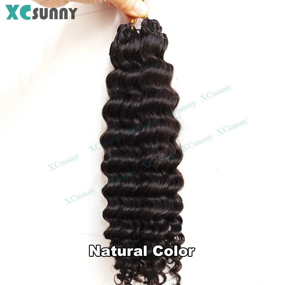 Feather Crochet Curly Human Hair 4 27 30 Invisible Knots