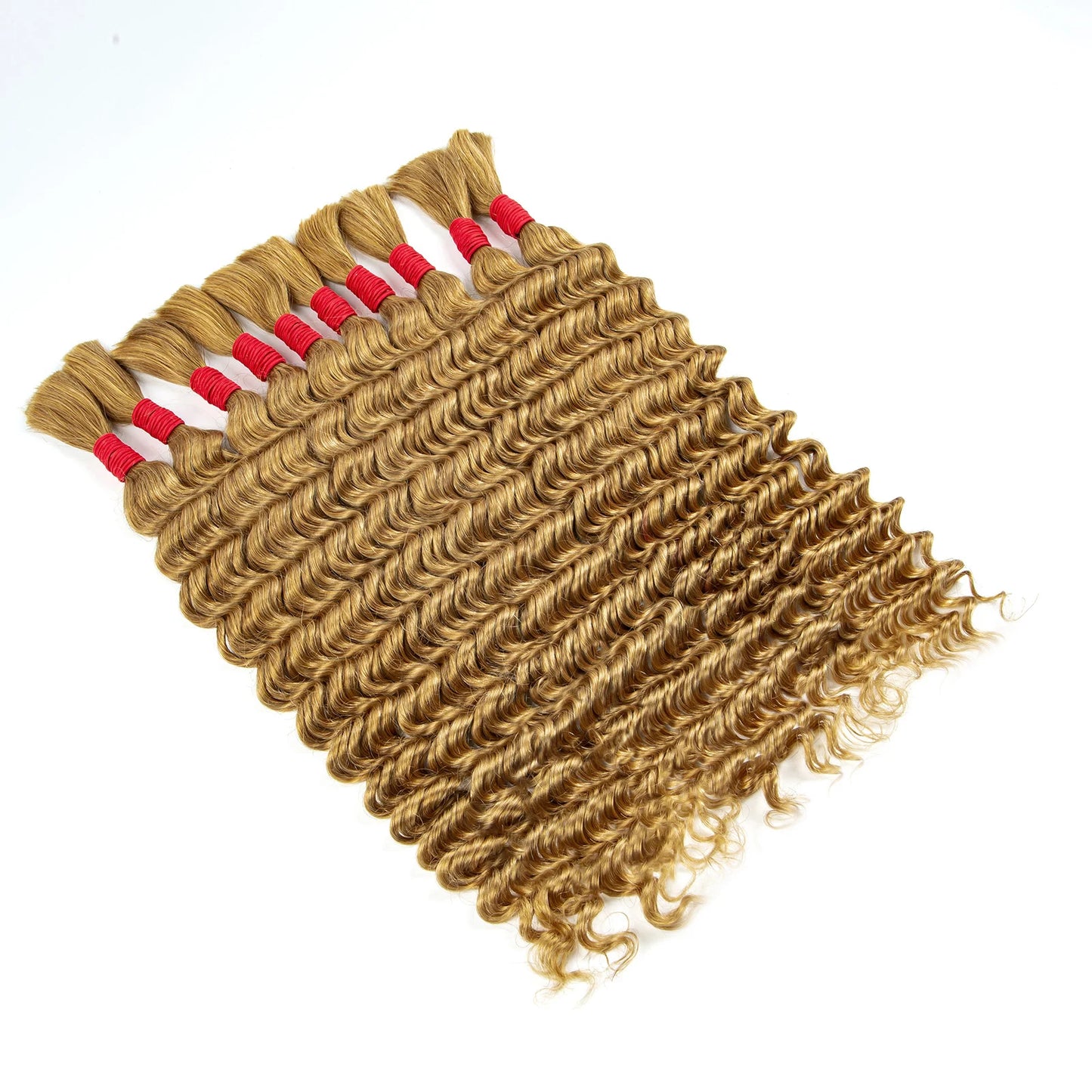 22 24Inch Deep Wave Bulk Human Hair for Boho Braids No Weft Colored 100% 12A Human Hair Bulk Curly Extensions for Braiding