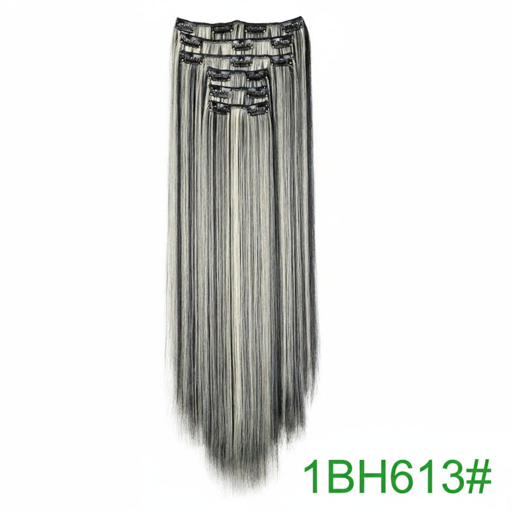 6Pieces/Set Silky Synthetic 24Inch Straight Hair Extension