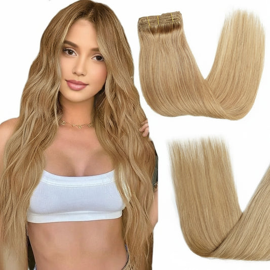 Honey Blonde Clip in Hair Extensions 27#