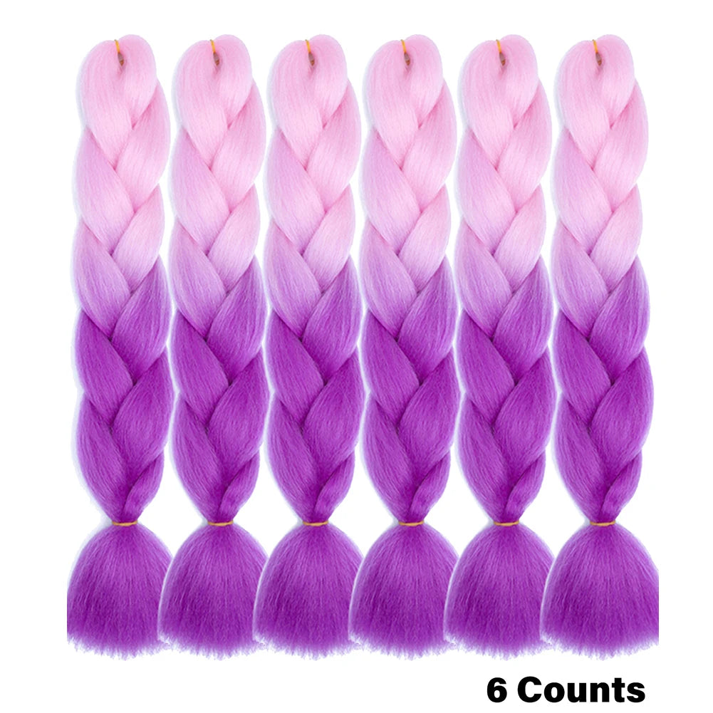 Crochet Braids 6Pcs Braiding Hair Ombre Synthetic