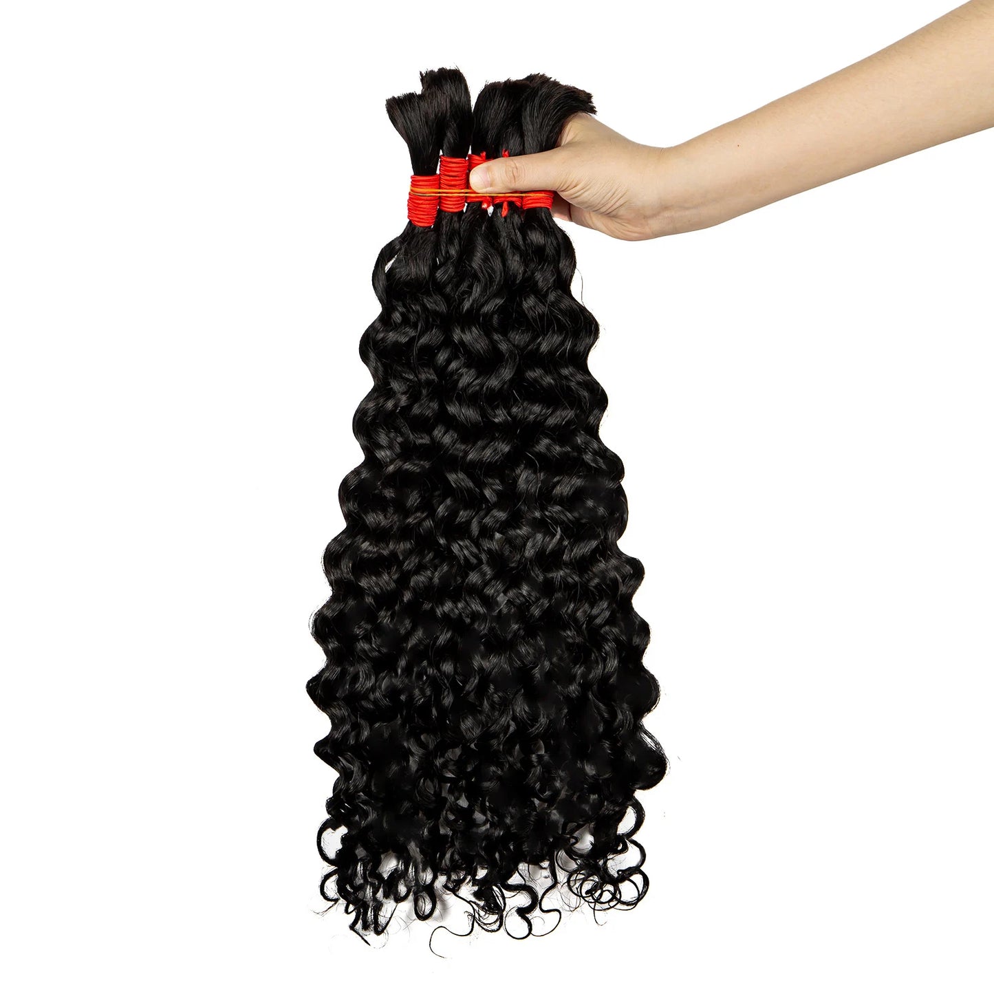Natural Human Braiding Hair 26 28 Inch Deep Water Wave Bulk Human Hair for Boho Braids No Weft 16A Virgin Curly Hair Extensions