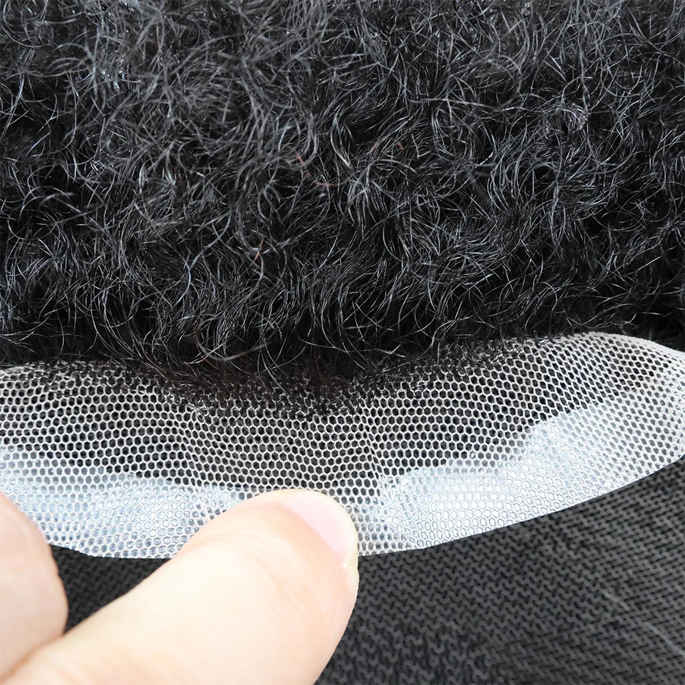 Hair Units For Black Men Hair Replacement System Swiss Lace Afro Toupee