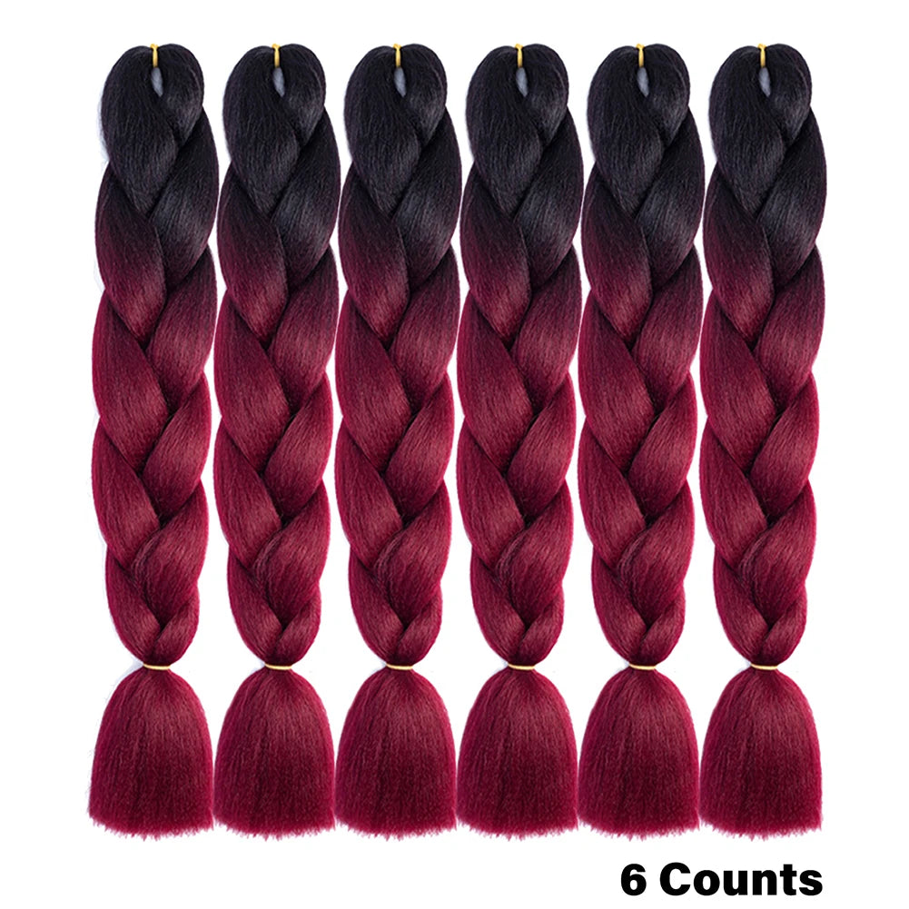 Crochet Braids 6Pcs Braiding Hair Ombre Synthetic