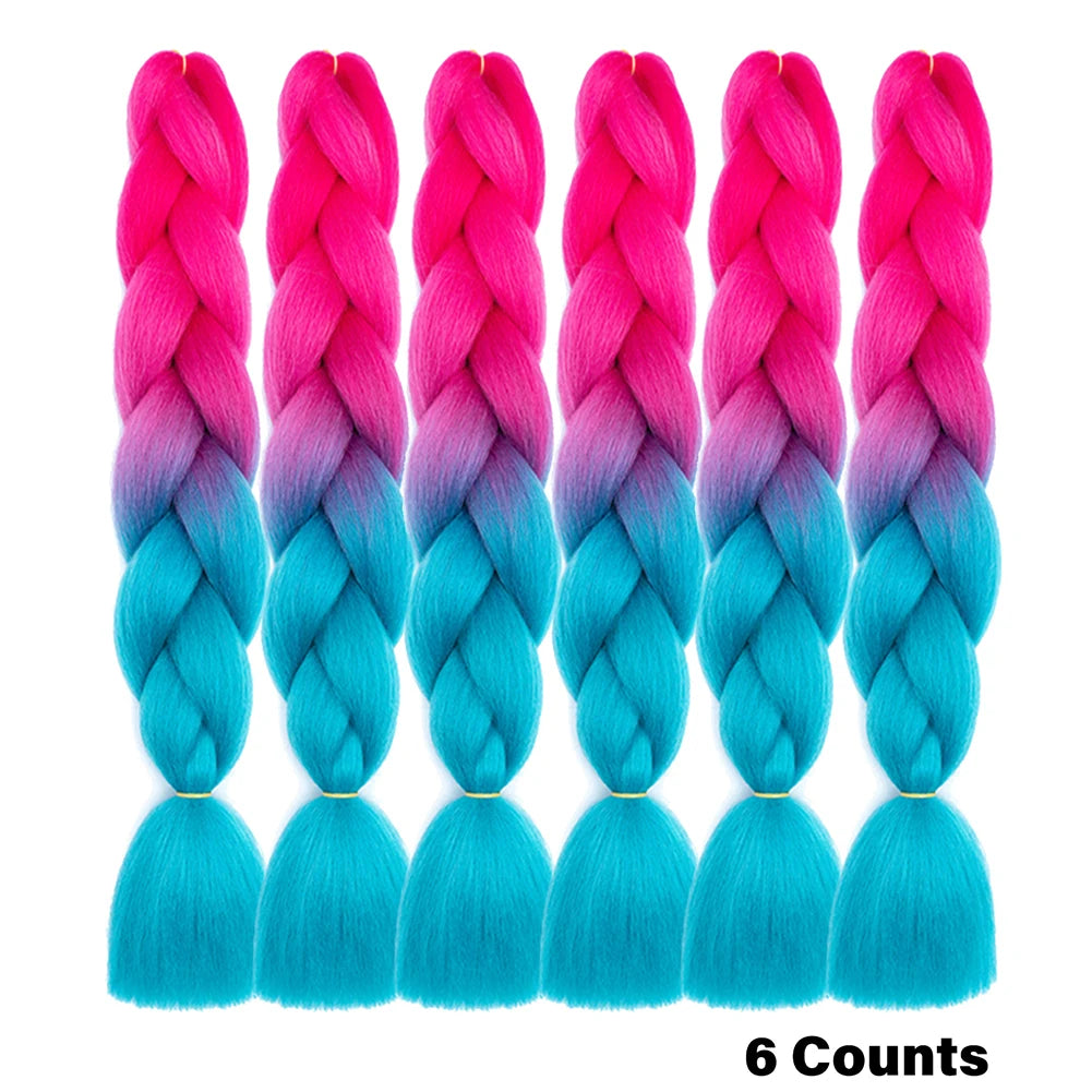 Crochet Braids 6Pcs Braiding Hair Ombre Synthetic