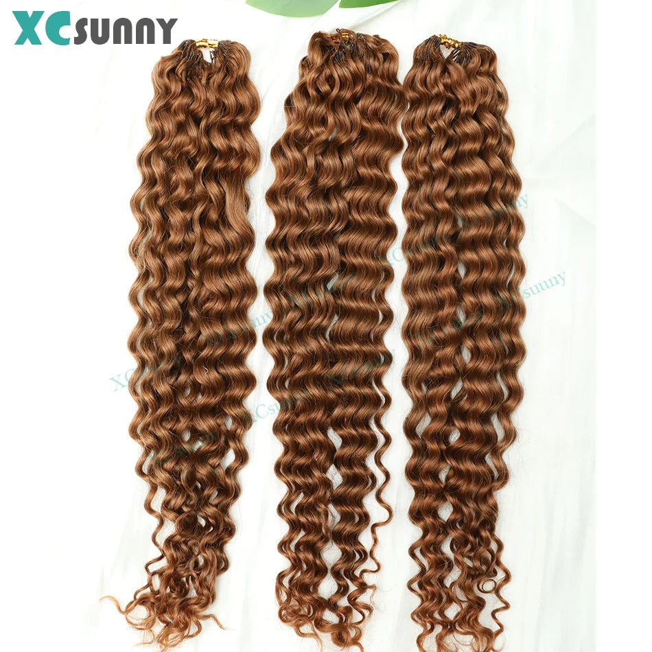 Feather Crochet Curly Human Hair 4 27 30 Invisible Knots