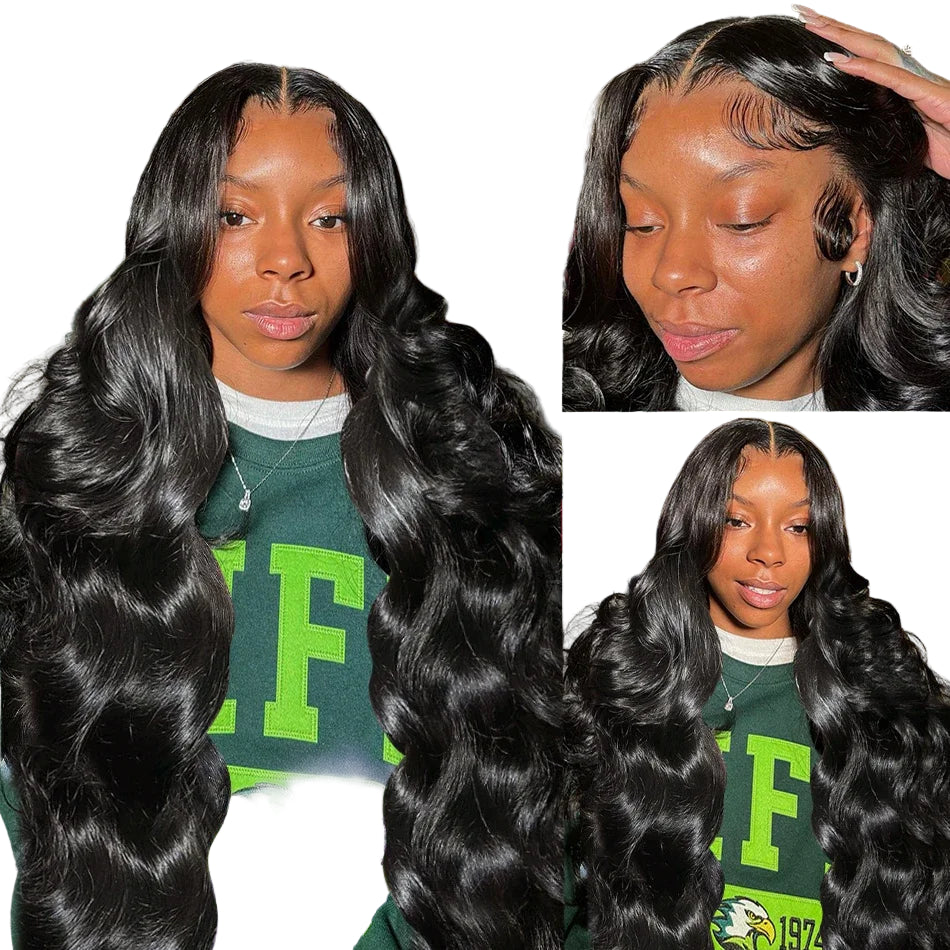 Body Wave Lace Front Human Hair Wig 30 34 40 Inches 200 Density Brazilian Remy 13x6 Transparent Hd Lace Frontal Wigs