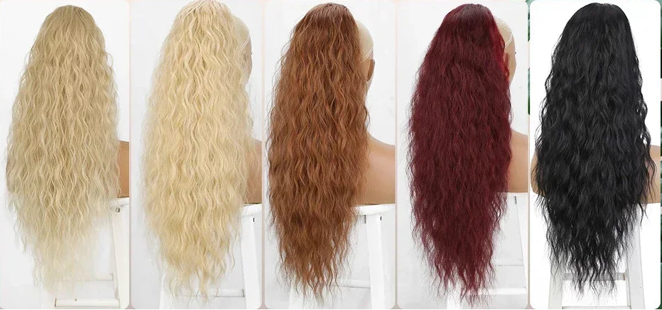 Synthetic Long Wavy Ponytail Extensions