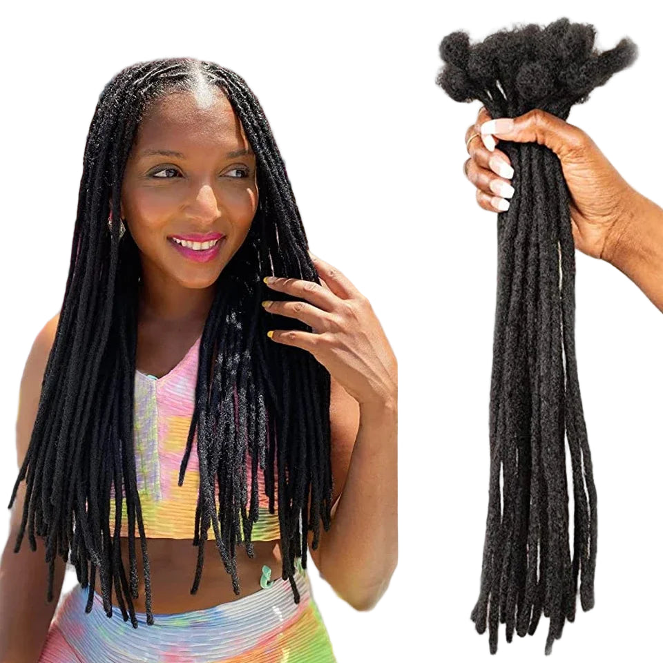Kinky Straight Human Hair Dreadlocks Loc Extensions Crochet