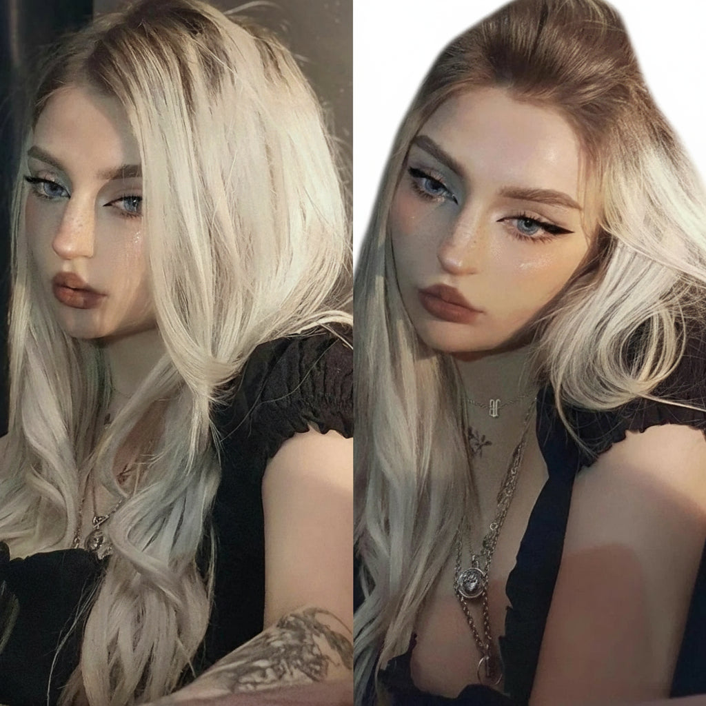 Long Blonde Ombre Straight Wig