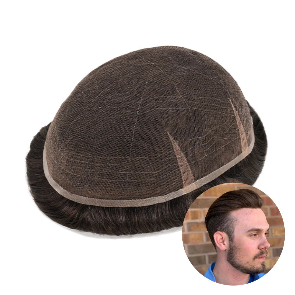 New Full Lace Toupee Men French Lace